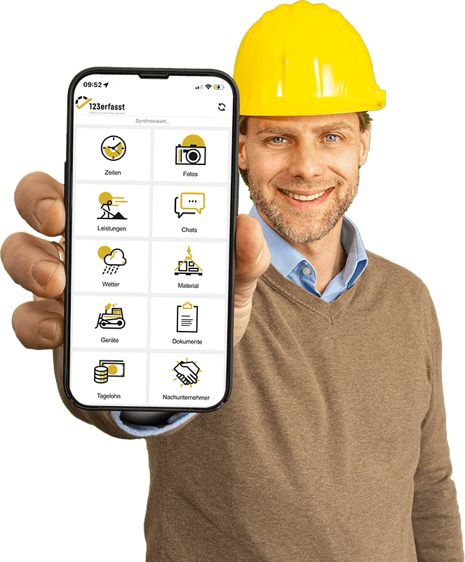 123erfasst 10 Bauunternehmer zeigt 123erfasst, die App für die Baustelle